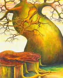 Die Seelen der Bäume - II, Acryl, 2002, 30x40