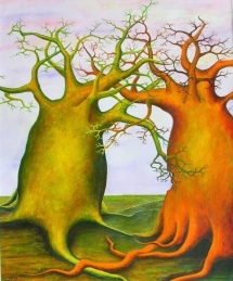 Die Seelen der Bäume - IV, Acryl, 2002, 30x40