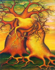 Die Seelen der Bäume - VI, Acryl, 2003, 30x40