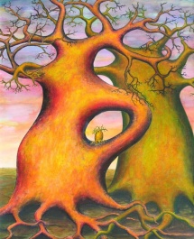 Die Seelen der Bäume - VII, Acryl, 2003, 30x40
