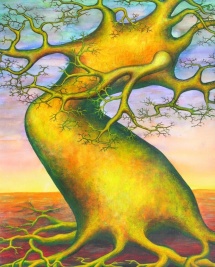 Die Seelen der Bäume - VIII, Acryl, 2003, 30x40