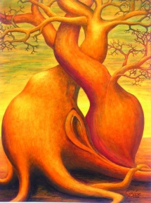 Die Seelen der Bäume - IX, Acryl, 2004, 30x40