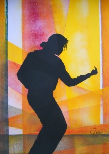 Michael Jackson - XIV, Schablonendruck, 2011, 49,5x65