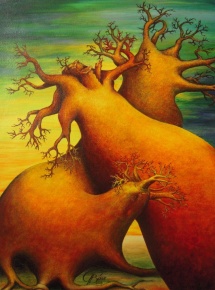 Die Seelen der Bäume - XII, Acryl, 2008, 30x40
