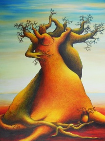 Die Seelen der Bäume - XIII, Acryl, 2008, 30x40