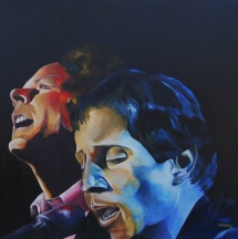 Simon und Garfunkel, Acryl auf Keilrahmen, 2012, 100x100