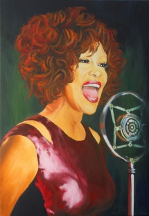 Whitney Houston, Acryl auf Keilrahmen, 2013, 70x100