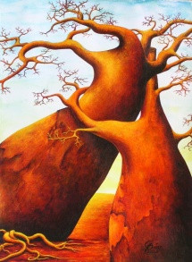 Die Seelen der Bäume -III, Acryl, 2005, 30x40 (verkauft)