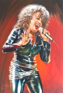 Tina Turner -II, Acryl auf Keilrahmen, 2014, 70x120